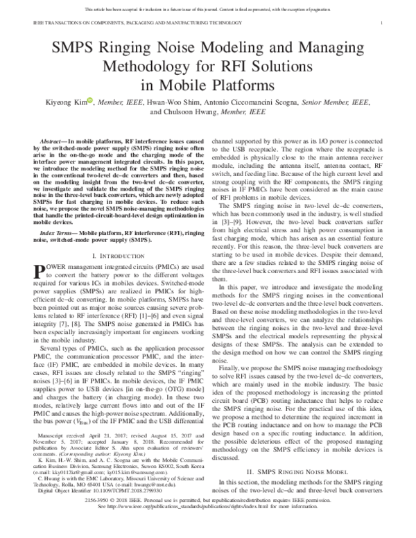 (PDF) SMPS Ringing Noise Modeling and Managing Methodology for RFI ...