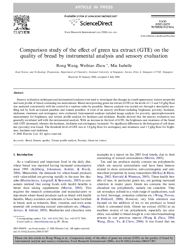 (PDF) Comparison study of the effect of green tea extract (GTE) on the ...