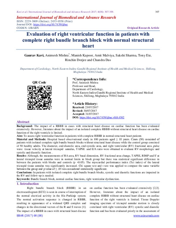 (PDF) Evaluation of right ventricular function in patients with ...