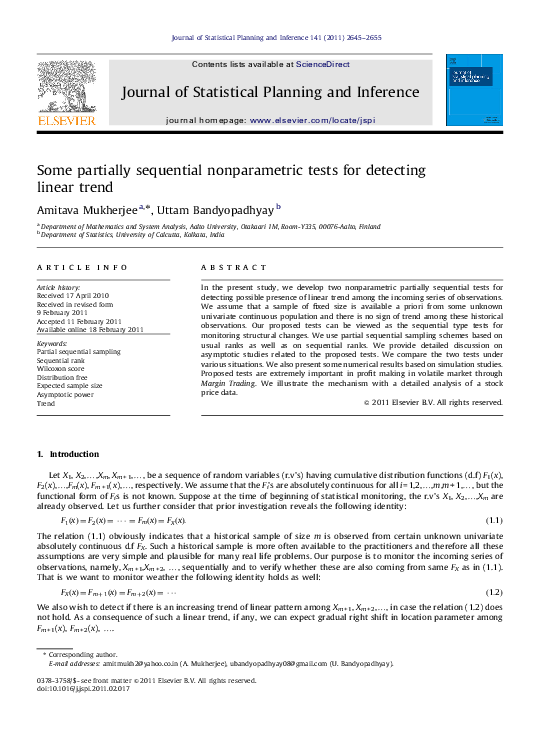 (PDF) Some partially sequential nonparametric tests for detecting ...