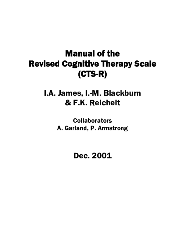 (PDF) The effect of cognitive behavioral therapy training program on ...