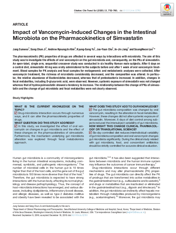 (PDF) Impact of vancomycin‐induced changes in the intestinal microbiota ...