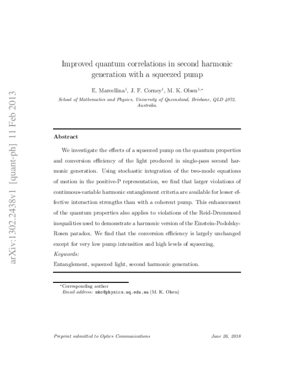 (PDF) Improved quantum correlations in second harmonic generation with ...