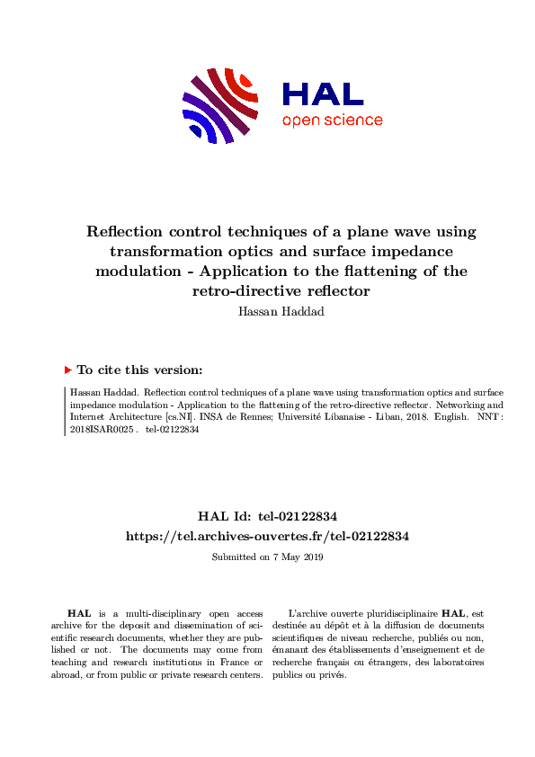 (PDF) Reflection control techniques of a plane wave using ...