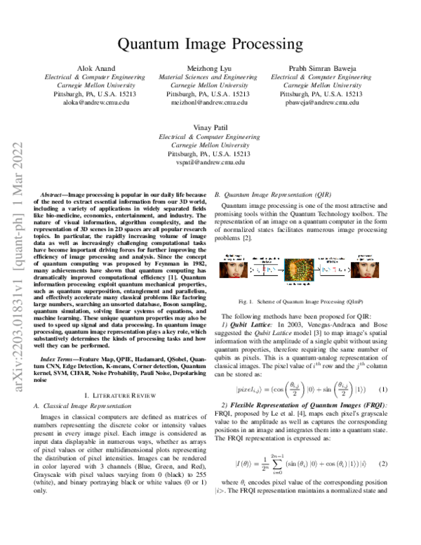 (PDF) Quantum Image Processing