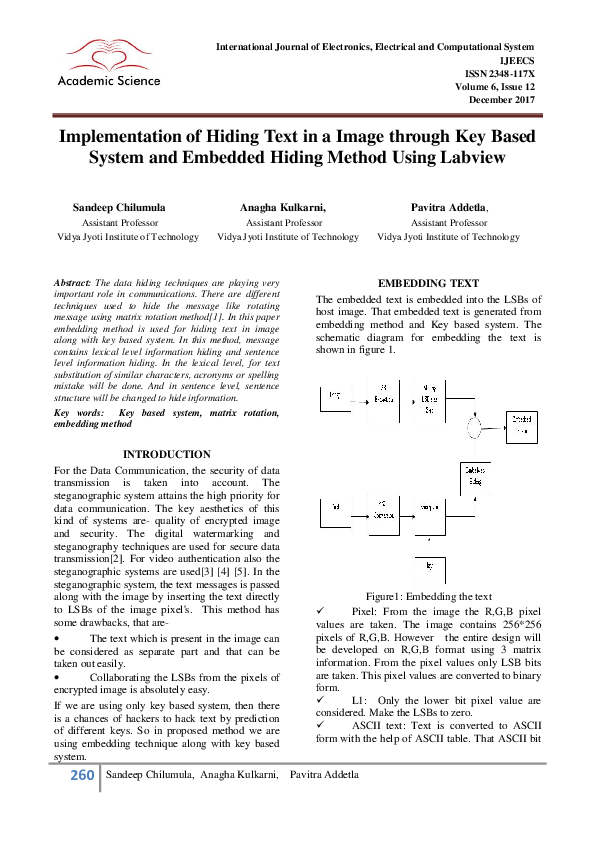 (PDF) Implementation of Hiding Text in a Image through Key Based System ...