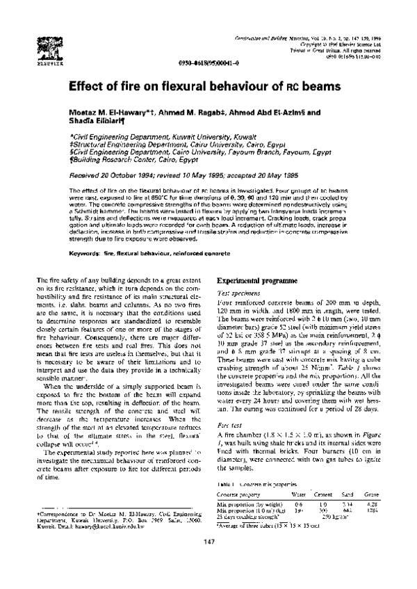(PDF) Effect of fire on flexural behaviour of rc beams