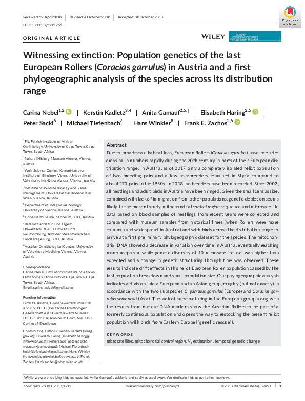 (PDF) Witnessing extinction: Population genetics of the last European ...