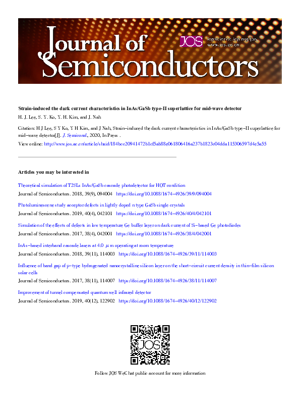 (PDF) Strain-induced the dark current characteristics in InAs/GaSb type ...