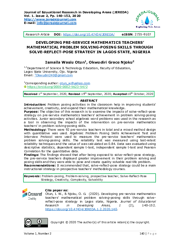 (PDF) Developing pre-service mathematics teachers’ mathematical problem ...
