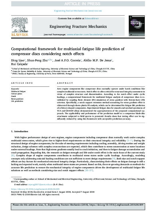 (PDF) Computational framework for multiaxial fatigue life prediction of ...