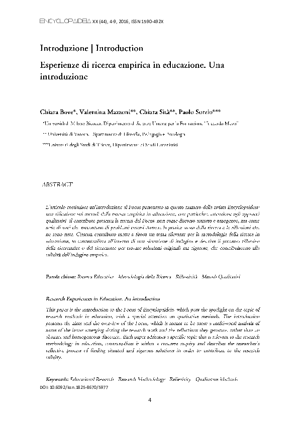 (PDF) Research Experiences in Education. An Introduction