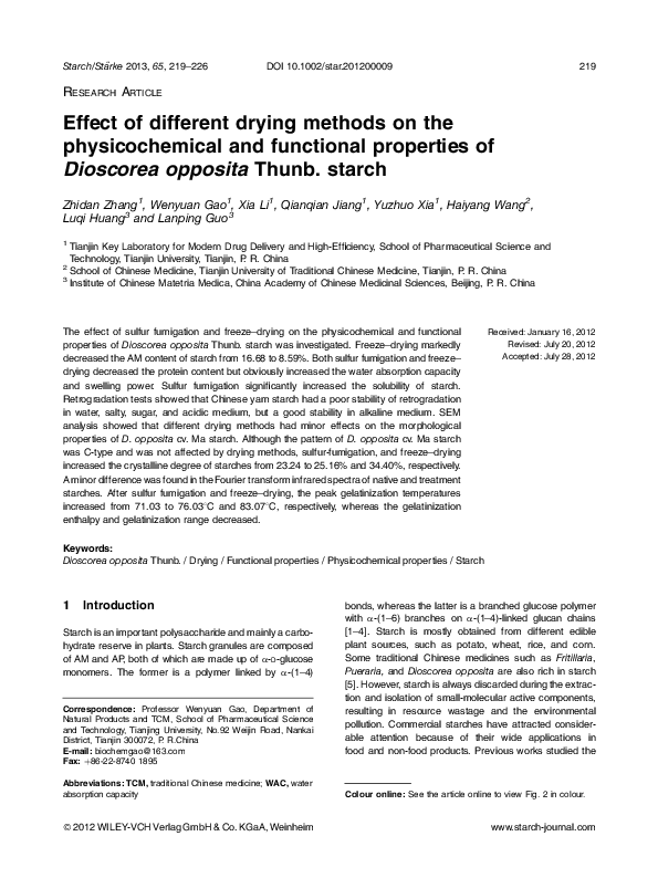 (PDF) Effect of different drying methods on physicochemical properties ...