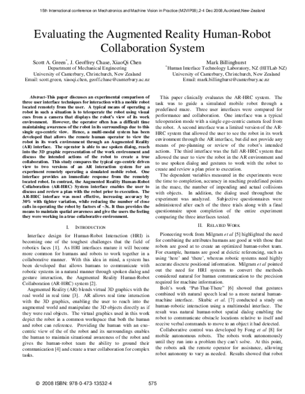 (PDF) Evaluating the augmented reality human-robot collaboration system