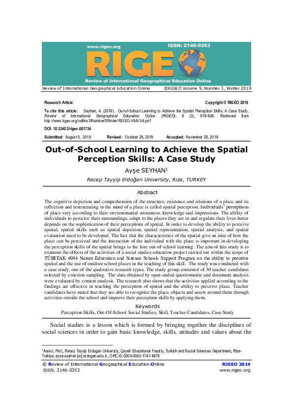 (PDF) Out-of-School Learning to Achieve the Spatial Perception Skills ...