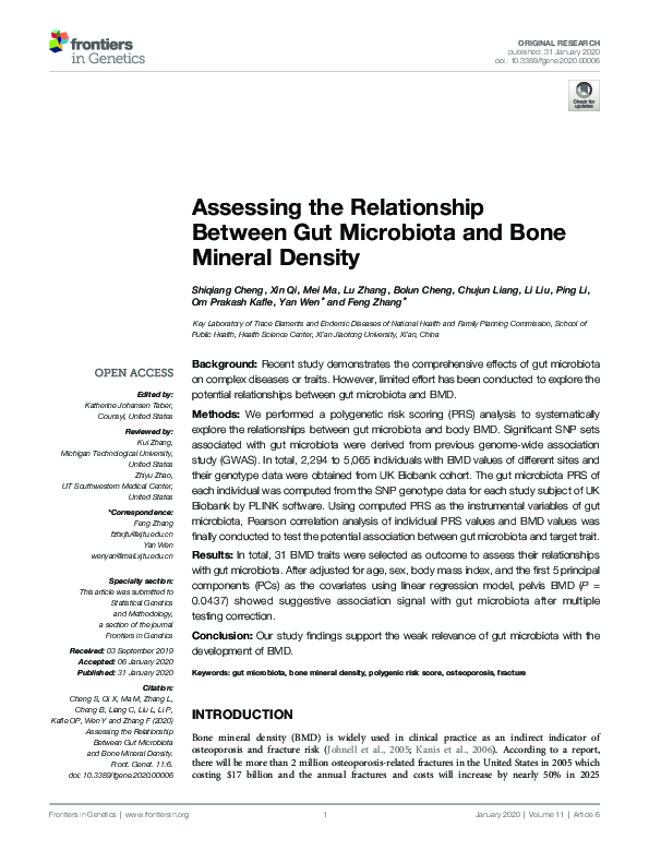 (PDF) Assessing the Relationship Between Gut Microbiota and Bone ...