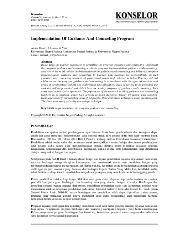 Implementasi Program Bimbngan dan Konseling