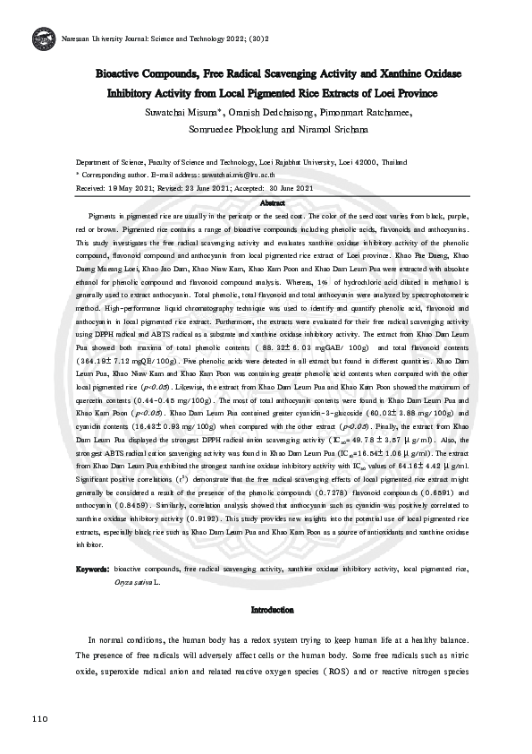 (PDF) Bioactive Compounds, Free Radical Scavenging Activity and ...