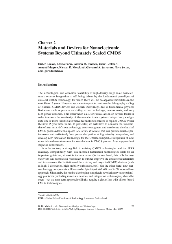 (PDF) Materials and Devices for Nanoelectronic Systems Beyond ...
