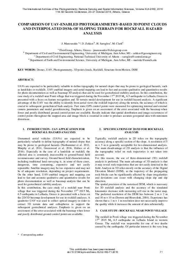 (PDF) COMPARISON OF UAV-ENABLED PHOTOGRAMMETRY-BASED 3D POINT CLOUDS ...