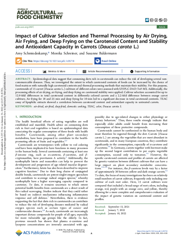 (PDF) Impact of Cultivar Selection and Thermal Processing by Air Drying ...