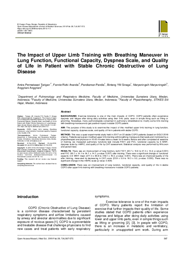 (PDF) The The Impact of Upper Limb Training with Breathing Maneuver in ...
