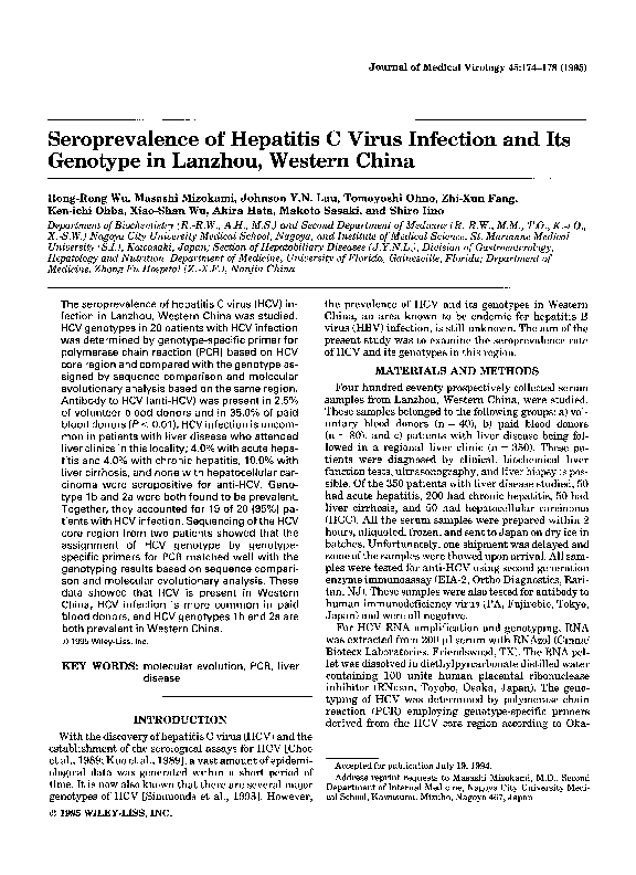(PDF) Seroprevalence of hepatitis C virus infection and its association ...