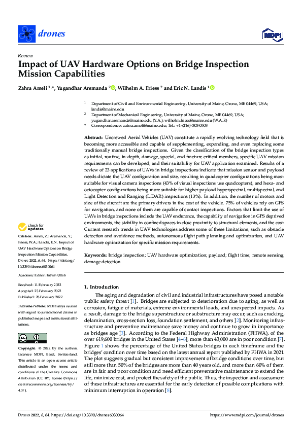 (PDF) Impact of UAV Hardware Options on Bridge Inspection Mission ...