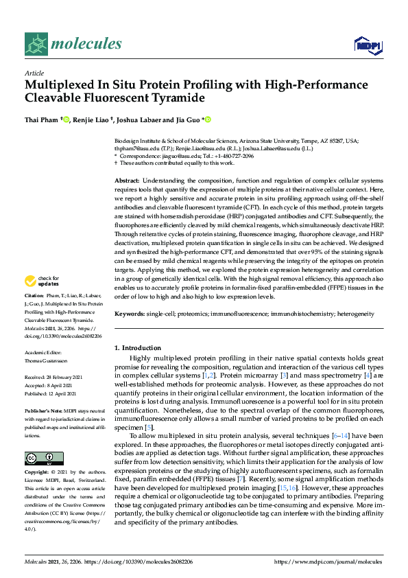 Multiplexed In Situ Protein Profiling with High-Performance Cleavable ...