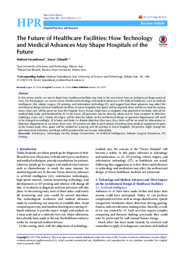 (PDF) The Future of Healthcare Facilities: How Technology and Medical ...