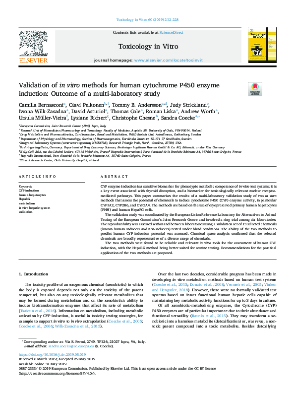 (PDF) Validation of in vitro methods for human cytochrome P450 enzyme ...