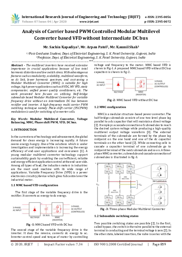 (PDF) Analysis of Carrier based PWM Controlled Modular Multilevel ...