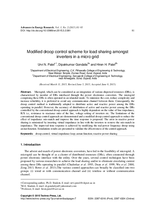 (PDF) Modified droop control scheme for load sharing amongst inverters ...