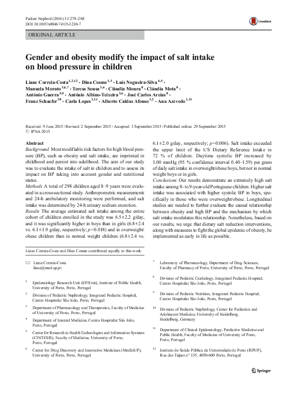 (PDF) Gender and obesity modify the impact of salt intake on blood ...