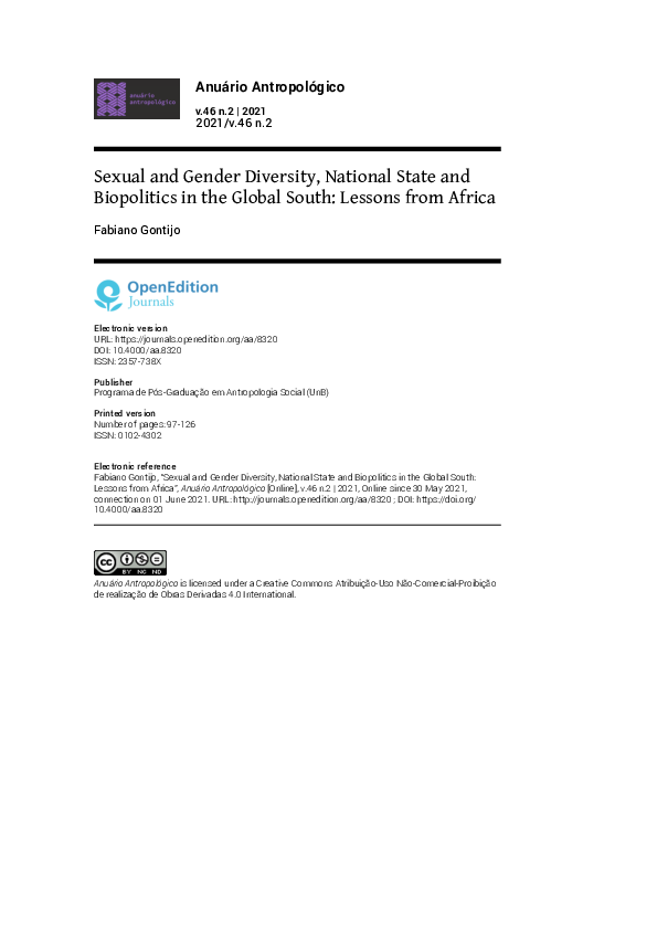 (PDF) Sexual and Gender Diversity, National State and Biopolitics in ...