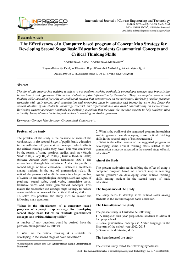 (PDF) The Effectiveness of a Computer based program of Concept Map ...