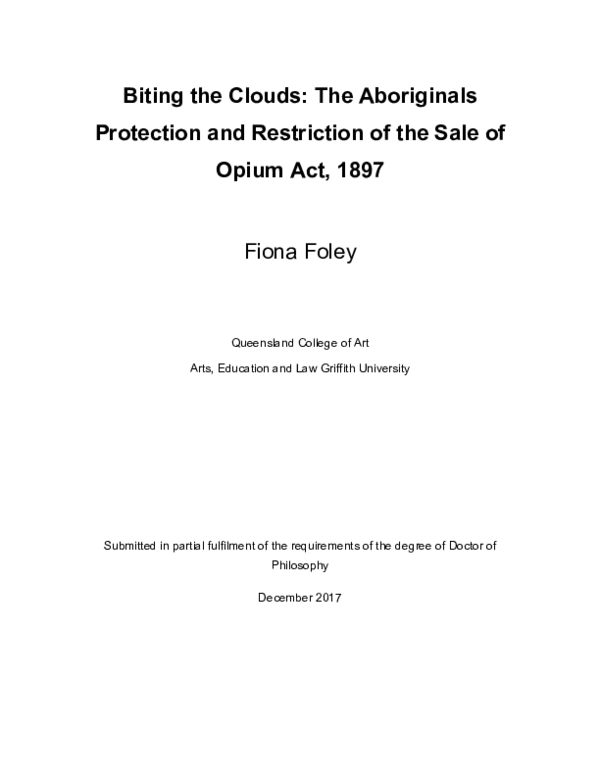 (PDF) Biting the Clouds: The Aboriginals Protection and Restriction of ...