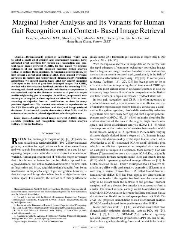 (PDF) Marginal Fisher Analysis and Its Variants for Human Gait ...