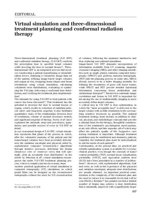 (PDF) Virtual simulation and three-dimensional treatment planning and ...