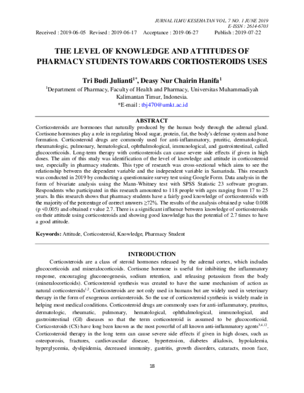 (PDF) The the Level of Knowledge and Attitudes of Pharmacy Students ...