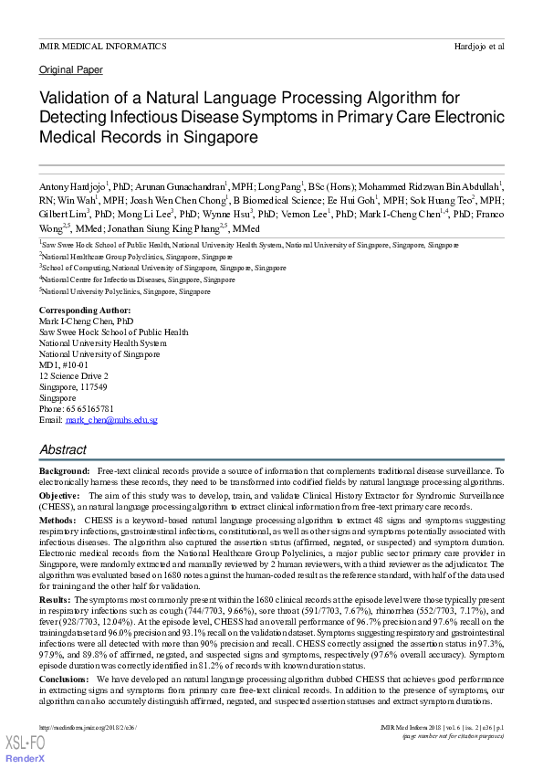 (PDF) Validation of a Natural Language Processing Algorithm for ...