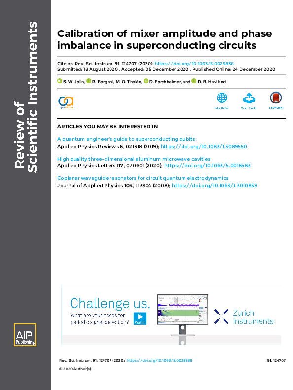(PDF) Calibration of mixer amplitude and phase imbalance in ...