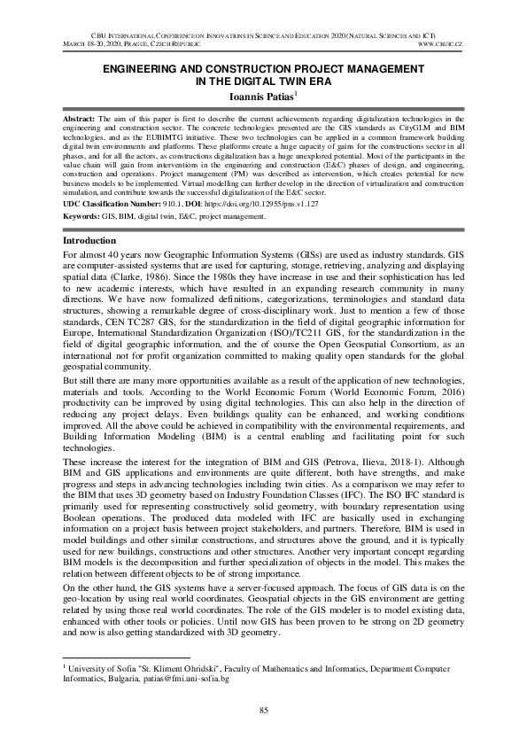 (PDF) Engineering and Construction Project Management in the Digital ...