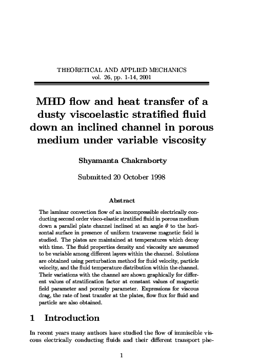 (PDF) MHD flow and heat transfer of a dusty viscoelastic stratified ...