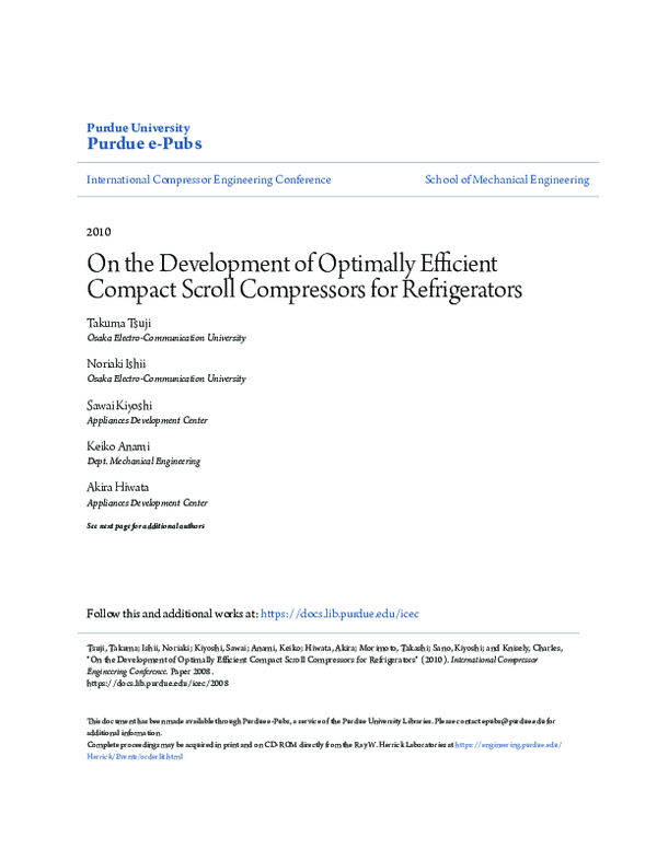 (PDF) On the Development of Optimally Efficient Compact Scroll ...