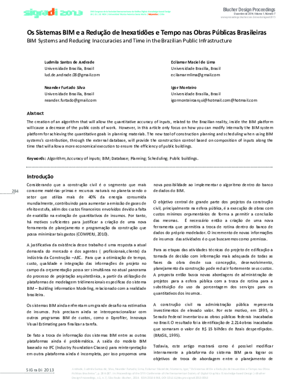 (PDF) Os Sistemas BIM e a Redução de Inexatidões e Tempo nas Obras ...