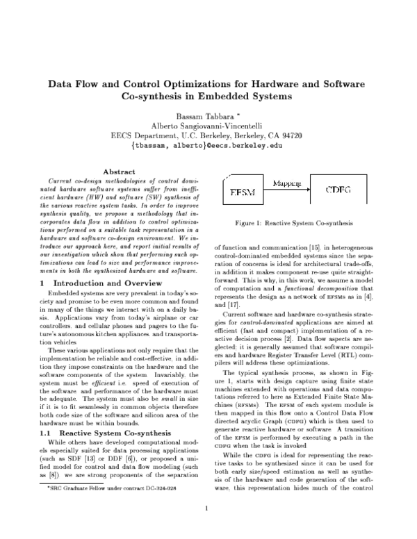 (PDF) Data Flow and Control Optimizations for Hardware and Software Co ...