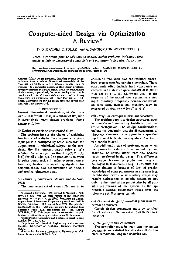 (PDF) Computer-aided design via optimization