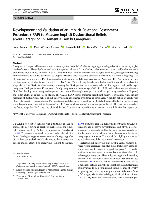 (PDF) Development and Validation of an Implicit Relational Assessment ...