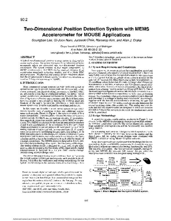 (PDF) Two-dimensional position detection system with MEMS ...